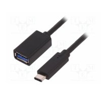 Cable; USB 3.0; USB A socket,USB C plug; 0.5m | QOLTEC-50486 | 50486