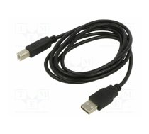 Cable; USB 2.0; USB A plug,USB B plug; 3m; black; Cu; 28AWG; PVC | ART-AL-OEM-101 | KABUSB2 AB 3M AL-OEM-101