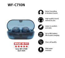 Sony Headphones WF-C710N Bluetooth In-ear Noise canceling Noise reduction Wireless Glass blue | WFC710NL.CE7 | 4548736164260