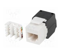 RJ45 module; Keystone; white,black; on cable,push-in; Cat 5e | KSU5-4000 | KSU5-4000