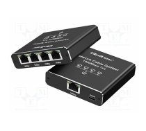 Switch Ethernet; RJ45 socket x5,USB C socket; PnP; black; 100m | QOLTEC-52293 | 52293