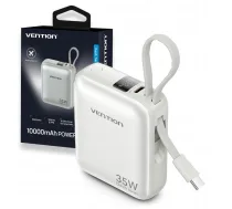 Vention 10000mAh 35W - power bank with USB-C cable (beige) | FHEN0 | 6922794789197 | LADVN1POW0014