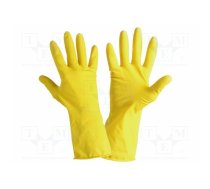 Protective gloves; Size: 9; yellow; latex; tag | LAHTI-L211309K | L211309K