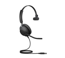 Jabra Evolve2 40 MS Mono USB-A - wired over-ear headphones, black | 24089-889-999 | 5706991022735 | PERJABSLU0007