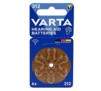 Izmērs 312 | Dzirdes Aparāta baterijas Varta Zn-Air PR41 iepakojumā 6 gb. Type 312/PR41 | BCVAPR41 | 4043752393569 | 312 / PR41