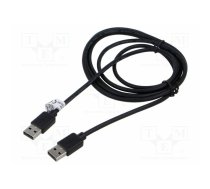 Cable; USB 2.0; USB A plug,both sides; 3m; black; 480Mbps | USB-AA/3.0BK | 93594