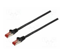 Patch cord; S/FTP; Cat 6; RJ45 plug,both sides; stranded; CCA; 1m | S/FTP6-CCA-010BK | 95478