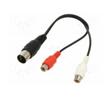 Cable; DIN 5pin plug,RCA socket x2; 0.2m | GOOBAY-50002 | 50002