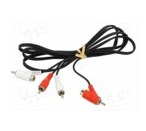 Cable; RCA socket x2,RCA plug x2,both sides; 1.5m | GOOBAY-50214 | 50214