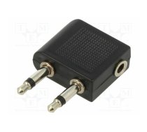 Adapter; Jack 3.5mm 2pin plug x2,Jack 3.5mm 3pin socket | GOOBAY-61004 | 61004