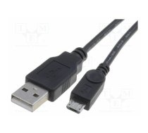 Cable; USB 2.0; USB A plug,USB B micro plug; 1m; black | TCAB-143 | 46800