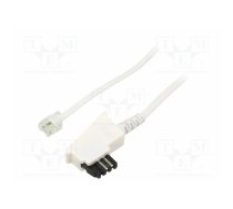 Cable: telephone; RJ11 plug,TAE F plug; 3m; white; Insulation: PVC | GOOBAY-68539 | 68539