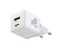 Sienas ātrais lādētājs Palm 20W USB + USB-C QC3.0 PD3.0 ar USB-C kabeli 1 m, balts | 3LBA821301 | 6932172677374 | P10111608213-01