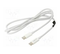 Cable; USB 2.0; USB C plug,both sides; 1m; white; 480Mbps; textile | CU0341 | CU0341