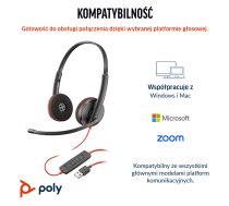 HP Poly Blackwire 3220 Stereo USB-C Black Headset +USB-C/A Adapter (Bulk) | 8X2J9A6 | 197498433127 | 8X2J9A6