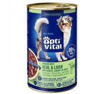 OPTIVITAL Chunks with veal, hearts, liver and carrots - wet dog food - 1250g | DLPOTVKAM0009 | 5907467782546 | DLPOTVKAM0009