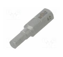 Screwdriver bit; hex key; HEX 4mm; 1/4"; Overall len: 25mm | WIHA.01706 | 01706