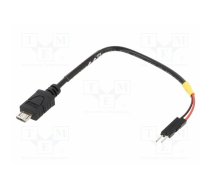 Cable; USB 2.0; USB B micro plug,1pin pin header x2; 0.1m; black | DELOCK-85406 | 85406