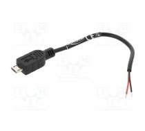 Cable; USB 2.0; cables,USB B micro plug; 100mm; black; 22AWG | DELOCK-82697 | 82697