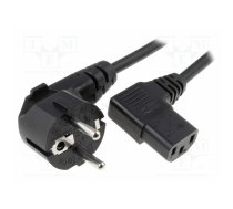 Cable; 3x0.75mm2; PVC; 1.8m; black; 10A; 250V; Core: Cu | SN312-3/07/1.8B | LT322+511 H05VV-F 3X0.75 1.8M BLK