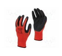 Protective gloves; Size: 10; black-red; latex,polyester; tag | LAHTI-L211210K | L211210K