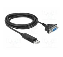 USB to RS232 converter; D-Sub 9pin socket,USB A plug; 1.8m | DELOCK-66281 | 66281