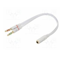 Cable; Jack 3.5mm 3pin plug x2,Jack 3.5mm 4pin socket; 0.2m | DELOCK-65585 | 65585
