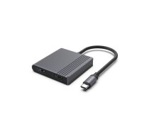 Dokstacija Gembird USB-C to HDMI + DP 4K 60Hz, black 18cm | A-CM-HDMIFDPF-01 | 8716309137249 | KBAGEMADA0113