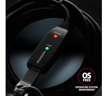 Axagon Active extension USB 3.2 Gen 1 A-M > A-F cable, 10 m long. Power supply option. | ADR-310 | 8595247907257