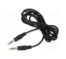 Cable; Jack 3.5mm 3pin plug,both sides; 1.5m; black; PVC | CV201-1.5 | CV201-1.5