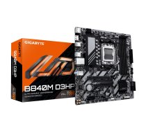 GIGABYTE B840M D3HP mātesplate - AMD Ryzen 9000 CPU, 8+2+2 fāžu VRM, līdz 8200MHz DDR5(O.C), 2xPCIe 4.0 M.2, 1GbE LAN, USB 3.2 Gen 2 | 579687 | 4719331879761 | WLONONWCRPNIR