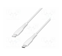 Cable; USB 2.0; USB B micro plug,USB C plug; 1.5m; white; PVC | CU0243 | CU0243