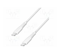 Cable; USB 2.0; USB C plug,both sides; 1.5m; white; PVC; 480Mbps | CU0263 | CU0263