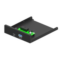 Adapteris Gembird Internal 3.5 Front PC Panel USB 3.1 Type-A + Type-C Port Black | FDI3-U3C-01 | 8716309128278 | 84733080