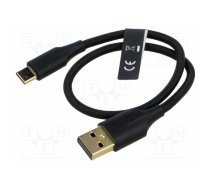 Cable; USB 2.0; USB A plug,USB C plug; gold-plated; 0.25m; black | CTFBC | CTFBC