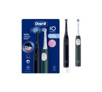 Oral-B Electric Toothbrush, Duo pack | iO2 Series | Rechargeable | For adults | Number of brush heads included 2 | Number of teeth brushing modes 3 | Night Black and Green Forest | iO2 Duo | 8700216611909