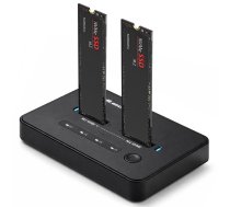 Qoltec 52366 M.2 NVMe SSD Docking Station | PCIe | USB-C | 20 Gb/s | DUAL 2 x 8TB | Offline cloning | 52366 | 5901878523668 | DIAQOCSTA0010