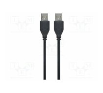 Cable; USB 2.0; USB A plug x2; 1.8m; black; 480bps | CCP-USB2P-AMAM-6 | CCP-USB2P-AMAM-6