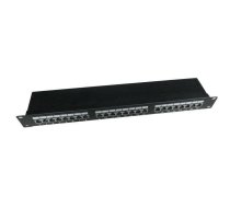 Patch Panel 24 Ports 1U 19 '' Cat.5e screen with cable management function black | NUGEMPP24K50002  | 8716309079617 | NPP-C524-002
