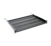 Shelf for cabinets 350mm 19" 483x350mm 1U black with adjustment and support | TN-19-350-1U-BK | 5907772592007 | NUASSR000000029