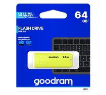 Goodram UME2 USB 2.0 64GB Yellow | UME2-0640Y0R11  | 5908267935705 | UME2-0640Y0R11
