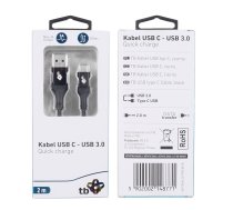 Cable USB 3.0-USB C 2m PREMIUM 3A black TPE | AKTBXKU3CPREM2B  | 5902002148771 | AKTBXKU3CPREM2B