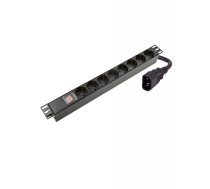 19" PDU sadales panelis ar 8 portiem (EU), C14 spraudnis pdu08sfc14 | PDU08  S FC14  | 0708747438260