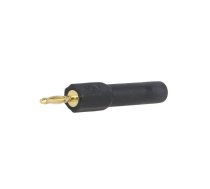 2mm banana; 10A; 30VAC; black; gold-plated; 45mm; brass | BU-P72914-0  | BU-P72914-0