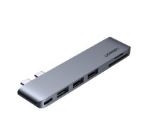 6-in-2 Adapter UGREEN CM251 USB-C Hub for MacBook Air | Pro (gray) (60560) | 60560  | 6957303865604 | 60560