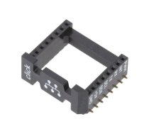 Adapter; holder; PIN: 16; black | MIKROE-4248  | SOCKET MIKROBUS 16 SMD