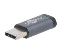 Adapter; OTG,USB 2.0; USB B micro socket,USB C plug; grey | USBC/B-ADAP-GY  | 56635