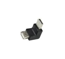 Adapter; USB 2.0; USB A socket,USB A angled plug; black | AU0025  | AU0025