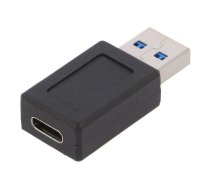 Adapter; USB 3.0; USB A plug,USB C socket; black | USB.C-F/A-M-BK  | 45400
