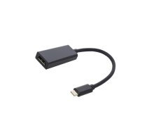 Adapter; USB 3.1; DisplayPort socket,USB C plug; 0.23m; black | QOLTEC-50377 | 50377
